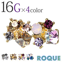 ボディピアス 16G ジュエルビジュー ストレートバーベル