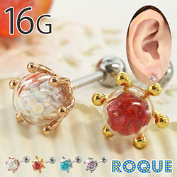 ボディピアス 16G ビーズインドーム ストレートバーベル